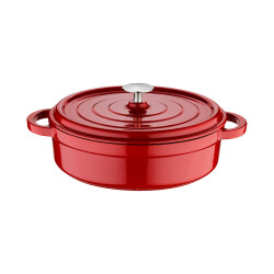 Olika Iron 28Cm Demir Döküm BasıkTencere Kırmızı - 