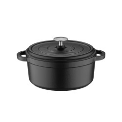 Olika Iron 24Cm Demir Döküm Derin Tencere Siyah - 