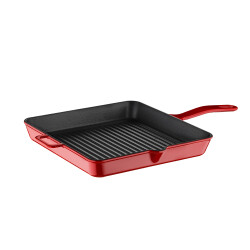 Olika Iron 30*30Cm Demir Döküm Kare Izgara Tava Kırmızı - 